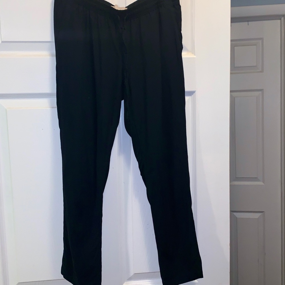 Banana Republic Black Draw String Cropped Pants - Picture 1 of 4